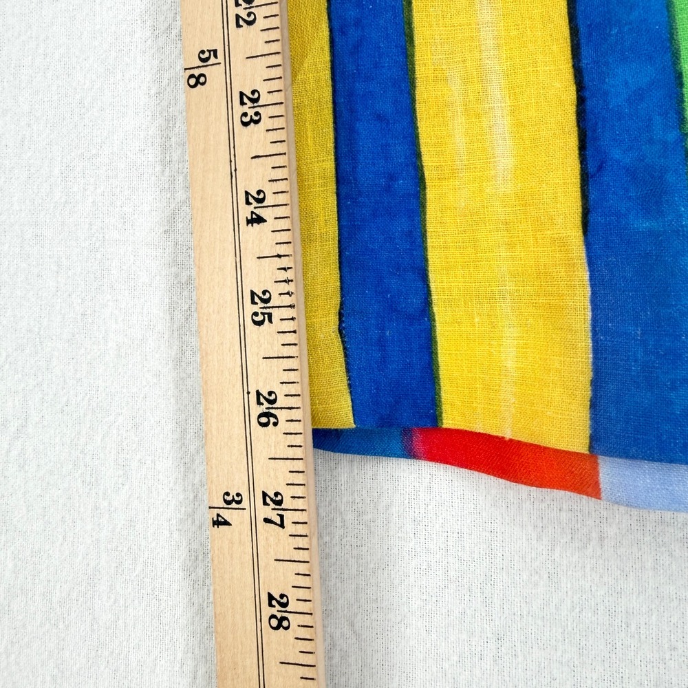 MARA HOFFMAN Rainbow Stripe Wide Leg Pants Women 4 Linen Tie Waist High Rise - Picture 14 of 15